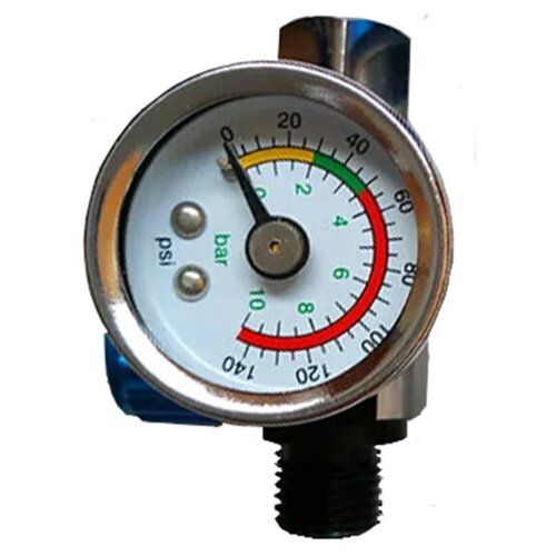 Регулятор давления NWS-1 на краскопульт с манометром, соединение 1/4 регулятор постоянного давления ar 802 на краскопульт соединение 1 4