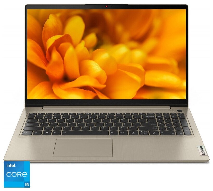156 Ноутбук Lenovo Ideapad IP3 15ITL6 1920x1080Intel Core i5 1135G7 RAM 12 ГБ SSD 512 ГБ Intel UHD Graphics 82H801F8RM золотистый