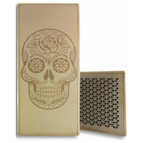 фото Доска садху с динамическими гвоздями, череп - 2 шаг 10мм светлая goodwood