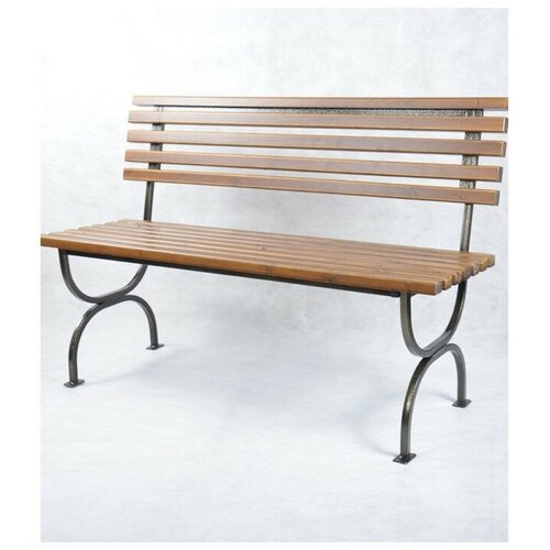 Скамейка для дачи со спинкой Стандартная 130х55х80см деревянная каркас металл уличная 13611₽