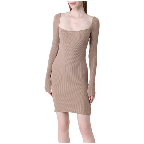 фото Платье трикотажное цвет бежевый, размер m affection