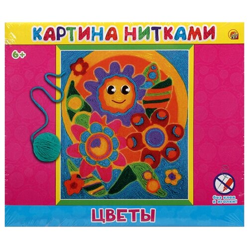 Картина нитками. Цветы