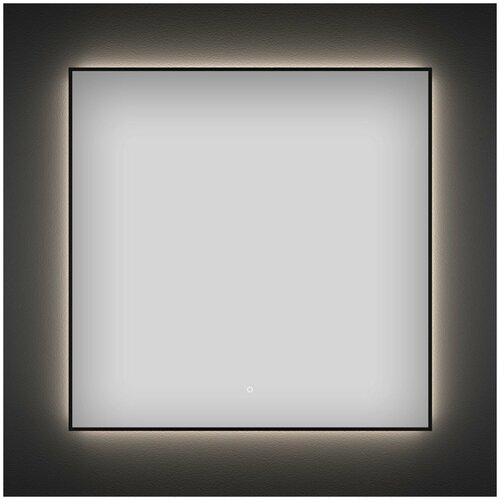 Влагостойкое зеркало с подсветкой для ванной комнаты Wellsee 7 Rays' Spectrum 172200350, размер 60 х 60 см, с черным матовым контуром