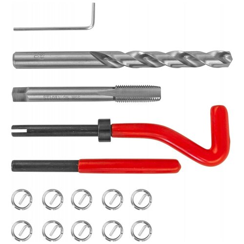 TRIS10125 Набор для восстановления резьбы M10x1.25, 15 предметов. Thorvik