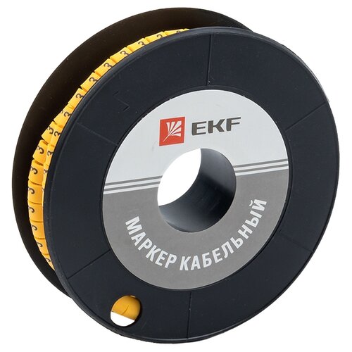 Маркировка кабельная EKF plc-KM-1.5-3 1000 шт. желтый