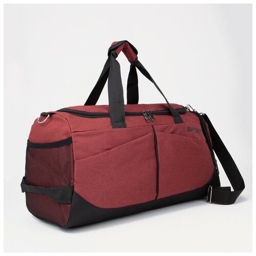 фото Сумка спортивная на молнии, 4 наружных кармана, цвет бордовый mikimarket
