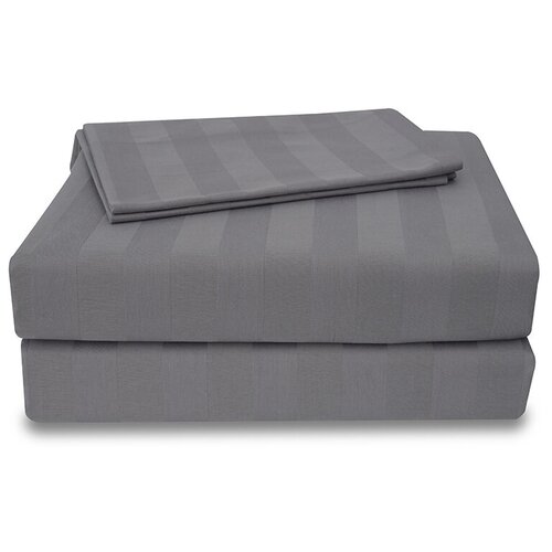 Наволочка 50х70 Сатин Страйп 135 гр/м2 серая полоса 1/1