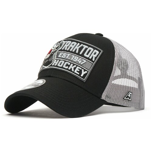 фото Бейсболка мужская с сеткой хк трактор atributika & club, кепка чёрная атрибутика и клуб летняя