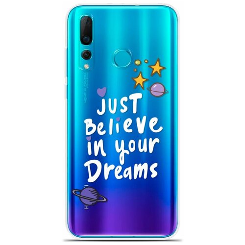 Силиконовый чехол на Huawei nova 4 Космическая надпись / для Хуавей Нова 4