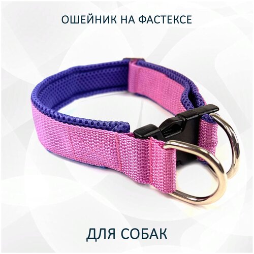 Ошейник totemica для собак "Фиолетово-розовый" с регулировкой на фастексе. M