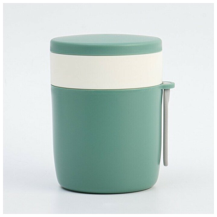 Ланч-бокс Take it easy круглый, 450 мл, 12,3х9,2 см, бирюзовый (7427705)