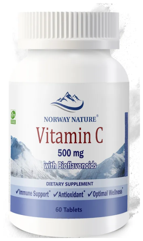 Norway Nature Vitamin-C with Bioflavonoids (Витамин С + Биофлавоноиды) 500 мг 60 таблеток (Norway Nature)