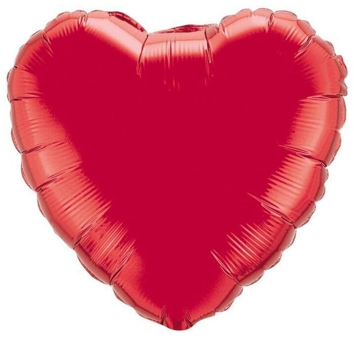 Шар фольгированный 32"Сердце" без рисунка, металл, цвет красный