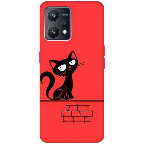 Матовый чехол Scratchy and wall для Realme 9 / Рилми 9 с 3D эффектом красный матовый чехол scratchy and wall для realme c30 рилми с30 с 3d эффектом красный