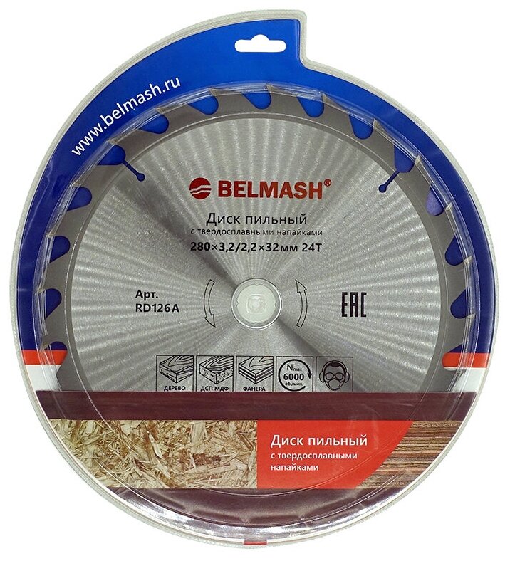 Диск пильный BELMASH 280x32/22x32/30; 24T RD126A