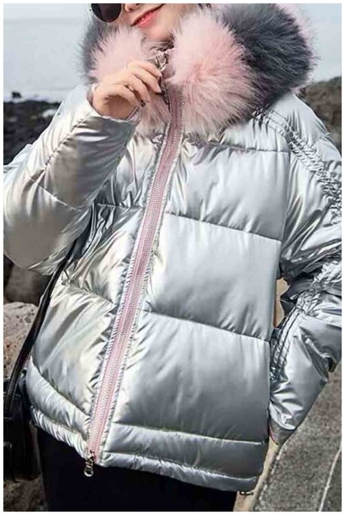 Пуховики и зимние куртки BGT Куртка серебристая зимняя. Разм.48, серебристый