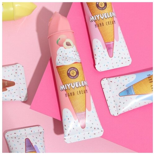 Крем для рук «Персик с мороженым» увлажняющий, 30 мл