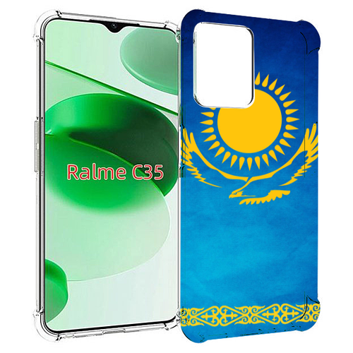 Чехол MyPads герб и флаг казахстана для Realme C35 / Narzo 50A Prime задняя-панель-накладка-бампер чехол mypads герб алтай горно алтайск для realme c35 narzo 50a prime задняя панель накладка бампер