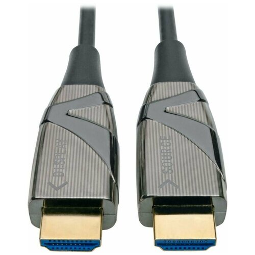 Tripplite Кабель HDMI 100м Tripplite P568-100M-FBR круглый черный tripplite кабель type c 0 9м tripplite u038 003 круглый черный