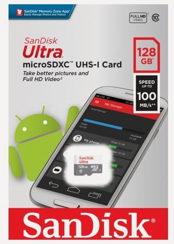 Изображение товара Карта памяти Sandisk micro SDXC 128Gb Ultra Class 10 UHS-I (100/10 MB/s)