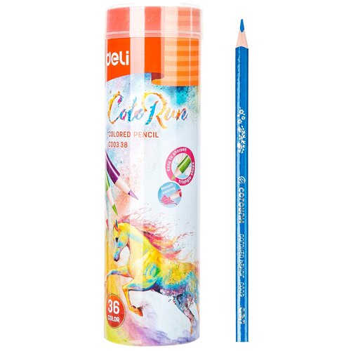 Набор цветных карандашей Deli ColoRun EC00338 в тубусе, 1048961, 36 шт