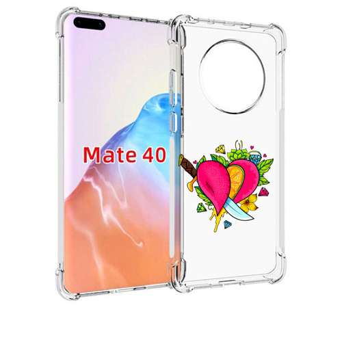 Чехол MyPads Фруктовое сердце для Huawei Mate 40 / Mate 40E задняя-панель-накладка-бампер