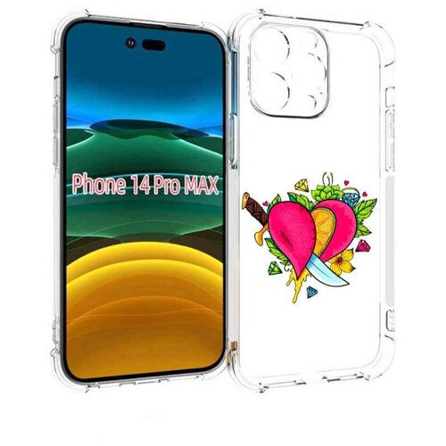 Чехол MyPads Фруктовое сердце для iPhone 14 Pro Max задняя-панель-накладка-бампер