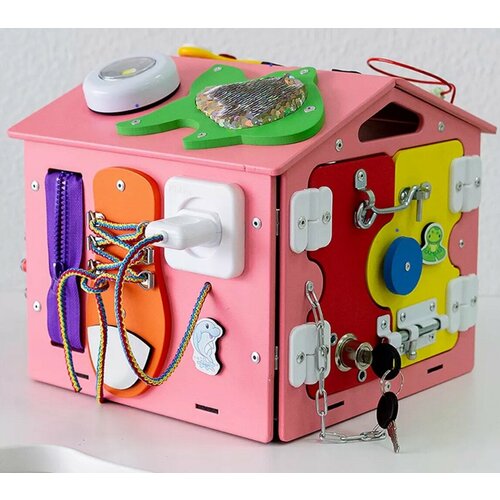 Бизиборд Домик со светом Малышок Бизидом, игрушки для девочек, мальчиков, подарки детям