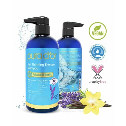 PURA DOR шампунь против выпадения волос лаванда и ваниль 473 мл 2982₽