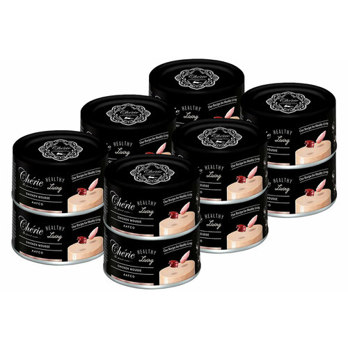 PETTRIC CHERIE HEALTHY LIVING CHICKEN MOUSSE для взрослых кошек мусс с курицей банка 80 гр 80 гр х 12 шт