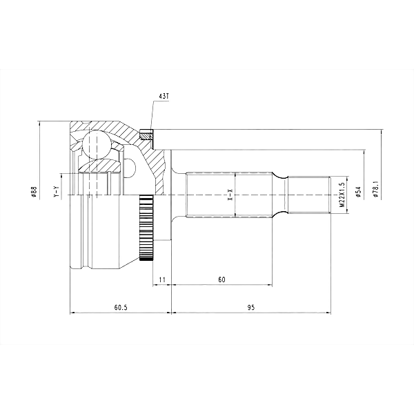 PATRON PCV3745 (MR912134 / MR912135 / MR912136) шрус