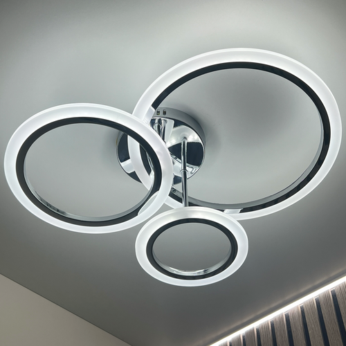 Люстра потолочная светодиодная с пультом Frodo 66Вт LEDCITY хром