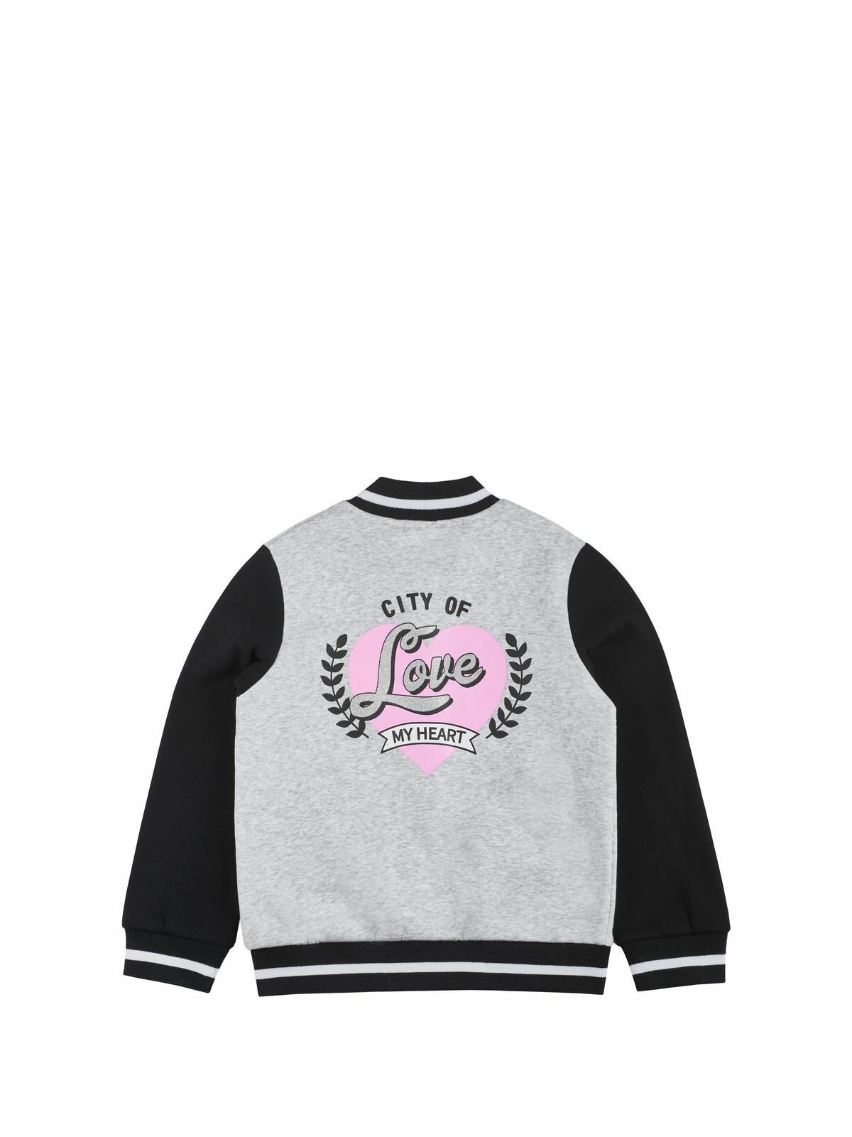 Бомбер kari, размер 7-8, серый, черный — фото 1