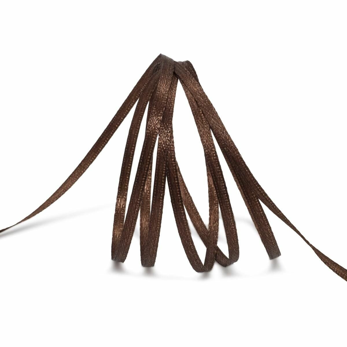 Лента айрис Атласная 03 см 100 м двухсторонняя цвет 078 темно-коричневая