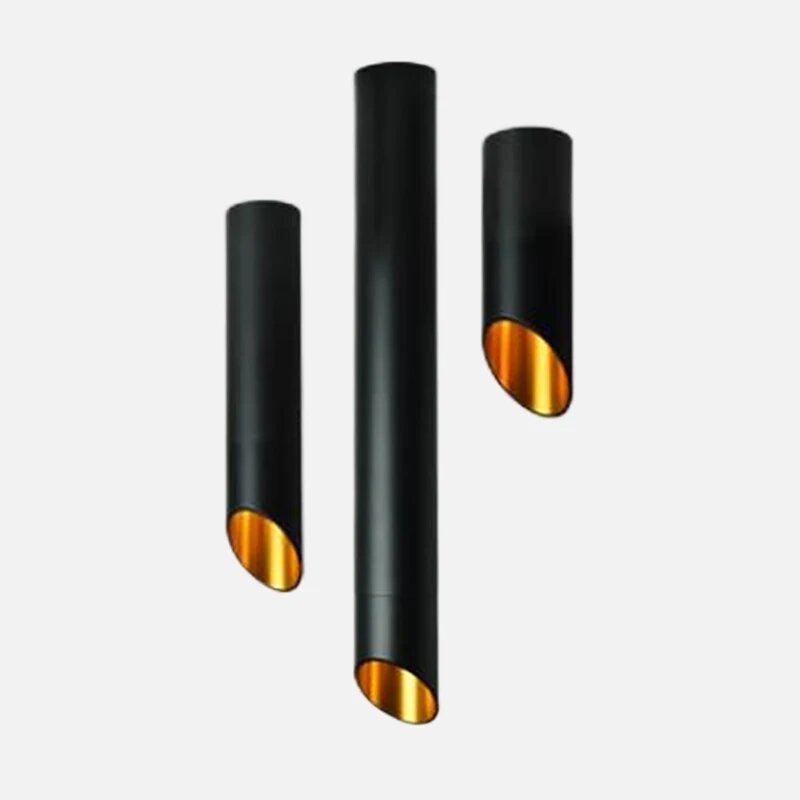 YANKE Цилиндрические светодиодные потолочные светильники 9/12/15 Вт теплый белый D60 x 300mm 15W Non Dimmable Black 1pcs Cold White 6000K Черный