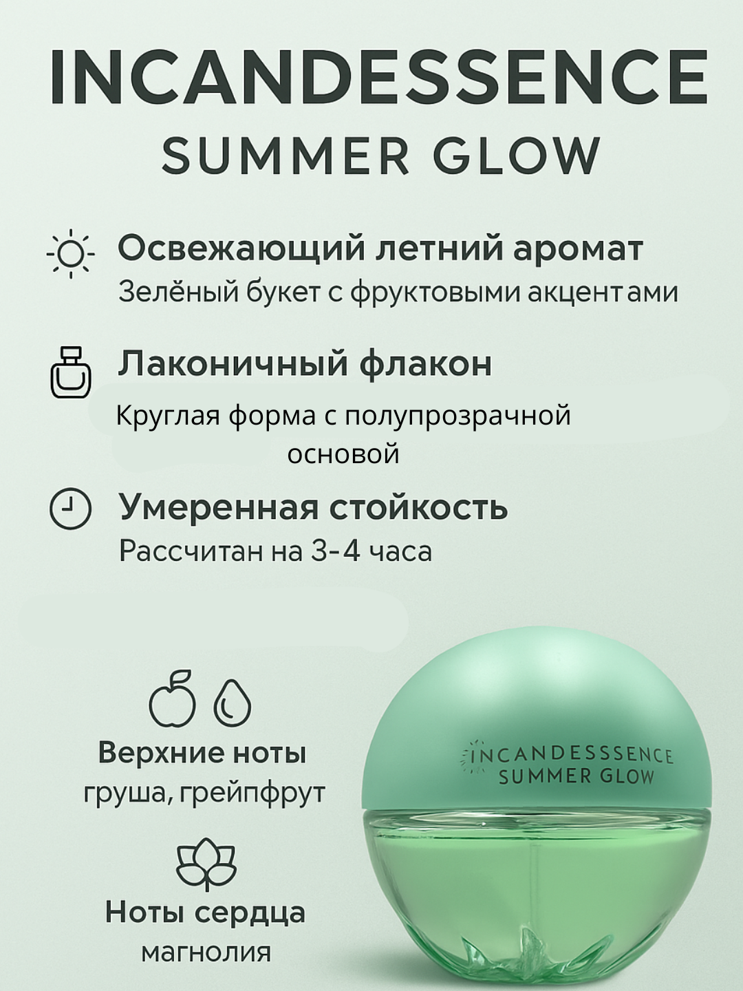 Парфюмерная вода Avon Incandessence Summer Glow, 50 мл — свежий и яркий аромат лета для женщин
