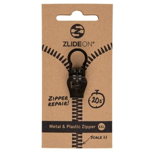 набор из 5 бегунков для молний zlideon multipack metal Бегунок для молнии ZlideOn Metal & Plastic Zipper XXL 10A-1 (Black)