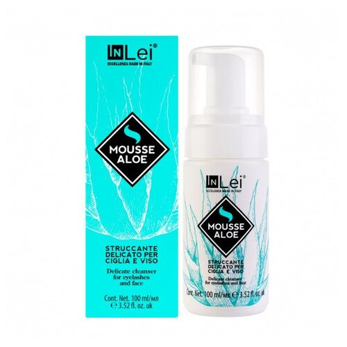 InLei пенка для очистки и ухода за натуральными и наращенными ресницами Mousse Aloe, 100 мл, 150 г
