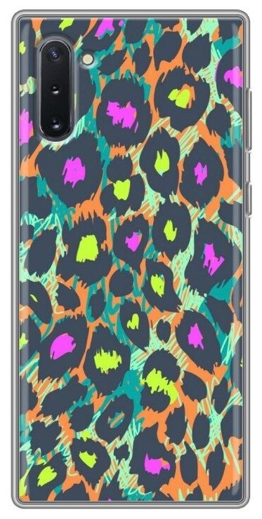 Дизайнерский силиконовый чехол для Самсунг Гэлакси Ноут 10 / Samsung Galaxy Note 10 Леопард принт