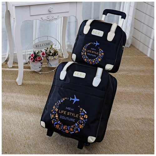 Сумка дорожная Picano, 2 шт., 35 л, 39х45х22 см, синий, оранжевый, черный