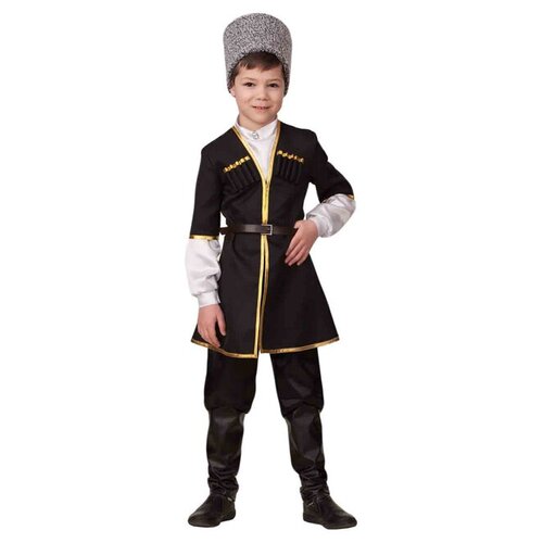 Батик Карнавальный костюм Кавказский мальчик, рост 116 см, черный 21-16-1-116-60 костюм мушкетер бордо бархат для мальчика размер 30 рост 116 на 6 лет батик