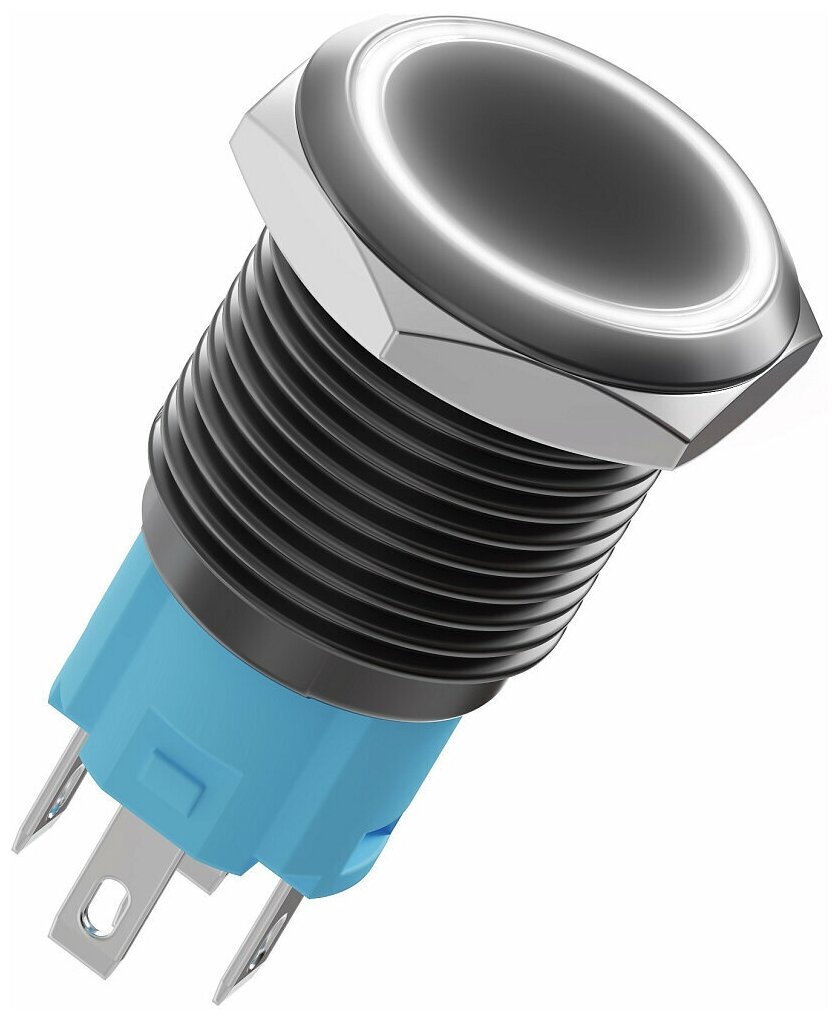 Кнопка выключатель (тумблер) GSMIN K4B ON-OFF 5А 12В AC 5Pin с подсветкой 16мм (Белый) - фотография № 3