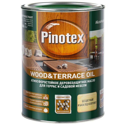 Масло для защиты древесины атмосферостойкое Pinotex Wood &Terrace Oil тик 1 л.