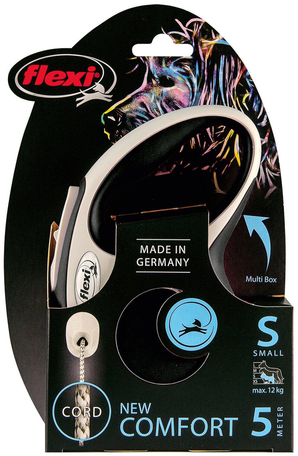 FLEXI NEW COMFORT CORD тросовый поводок рулетка для животных 5 м размер S черный (1 шт) - фотография № 6