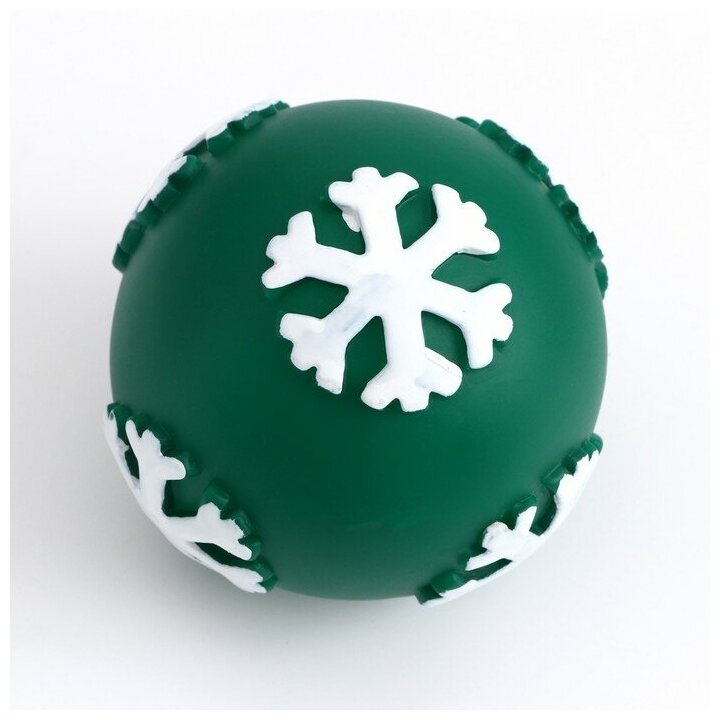 Игрушка-шар под лакомства Пижон "Снежинка", 8 см, зеленая - фотография № 7