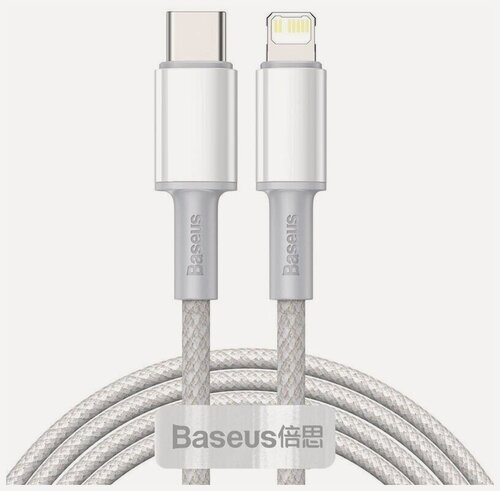 Изображение товара Кабель USB Type-C (m) - Lightning (m) 2м Baseus High Density Braided Fast Charging - Белый (CATLGD-A02)