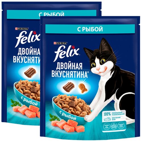 FELIX двойная вкуснятина для взрослых кошек с рыбой (0,2 + 0,2 кг) вкуснятина с лимоном
