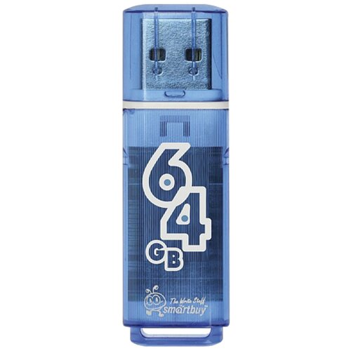 Флеш-диск 64 GB, SMARTBUY Glossy, USB 2.0, синий, SB64GBGS-B