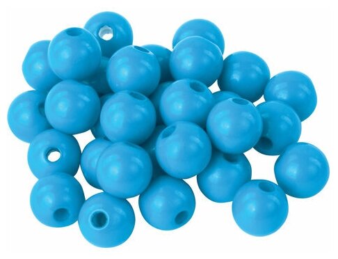 Бусины для творчества Остров сокровищ Шарики, 8 мм, 30 г, бирюзовые, светло-голубые, голубые (661236)