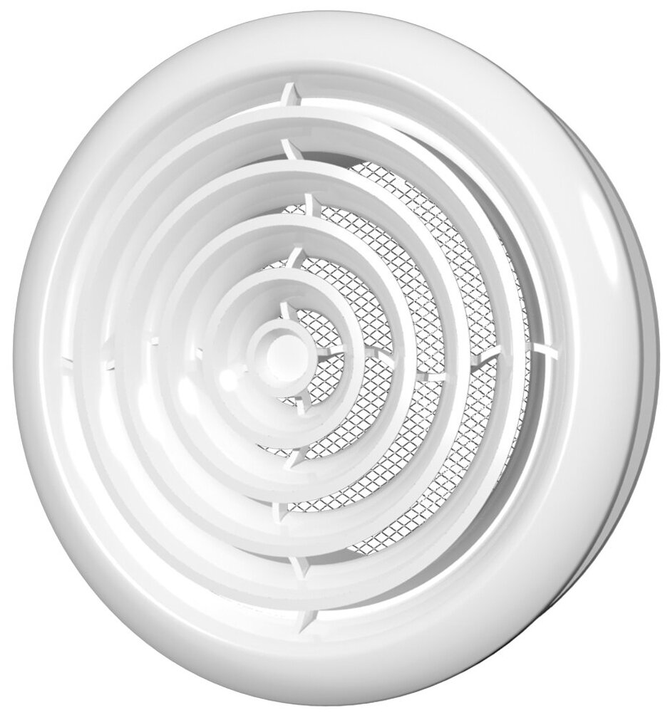 Решетка вентиляционная пластиковая Эра 10DK круглая с фланцем 143, 100 мм